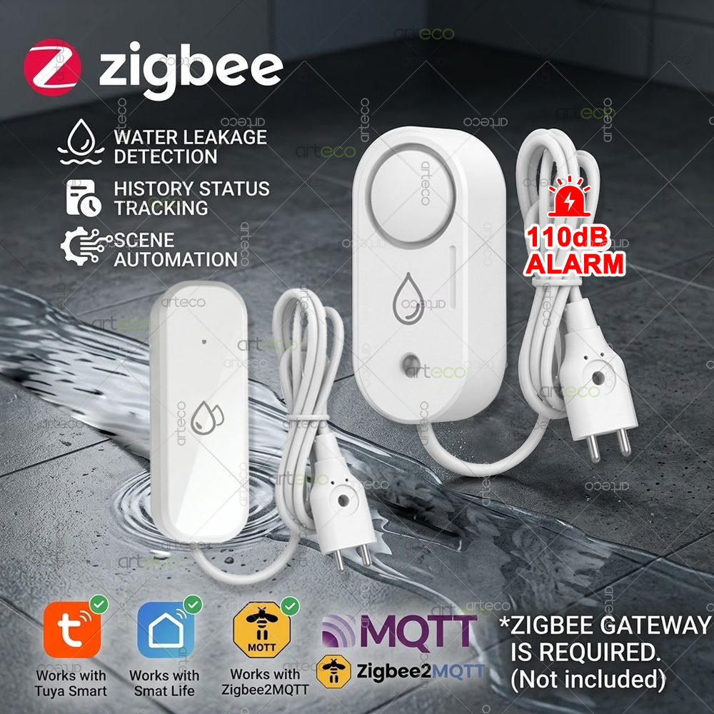 Zigbee Water Leak Sensor Flood - Water Alarm Sensor ulasan dan harga