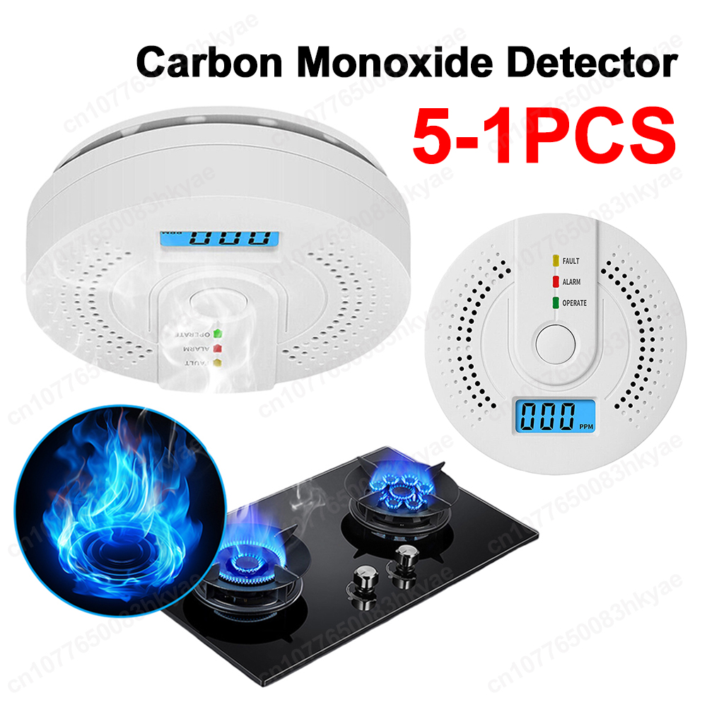 5-1PCS Digital Carbon Monoxide - Smoke Detector Interconnected ulasan dan harga