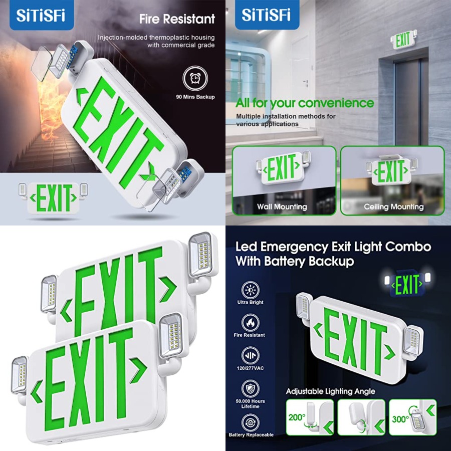 Led Combo Emergency Exit Sign  - Fire Safe Document ulasan dan harga