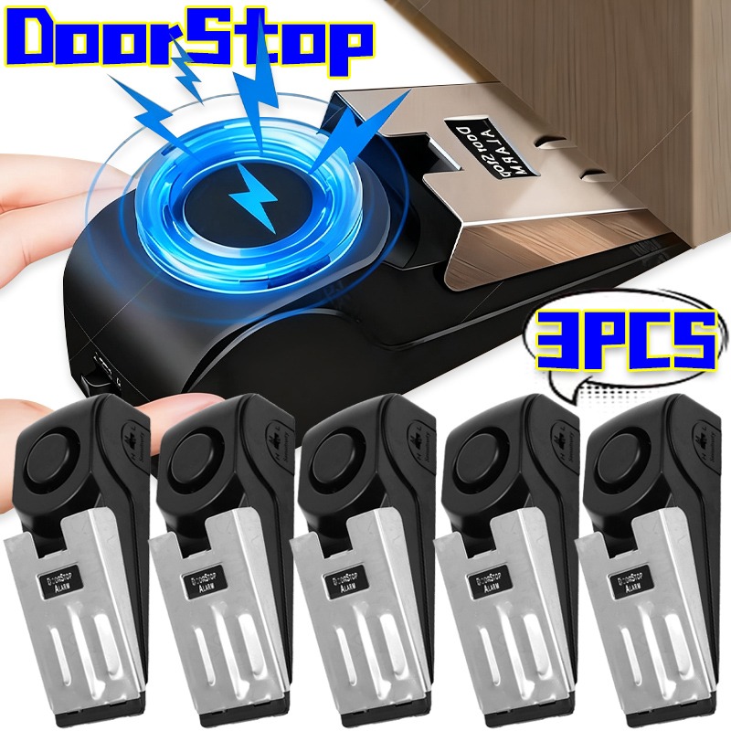 3/1Pcs Door Resistance Alarm W - Door Stop Alarm ulasan dan harga