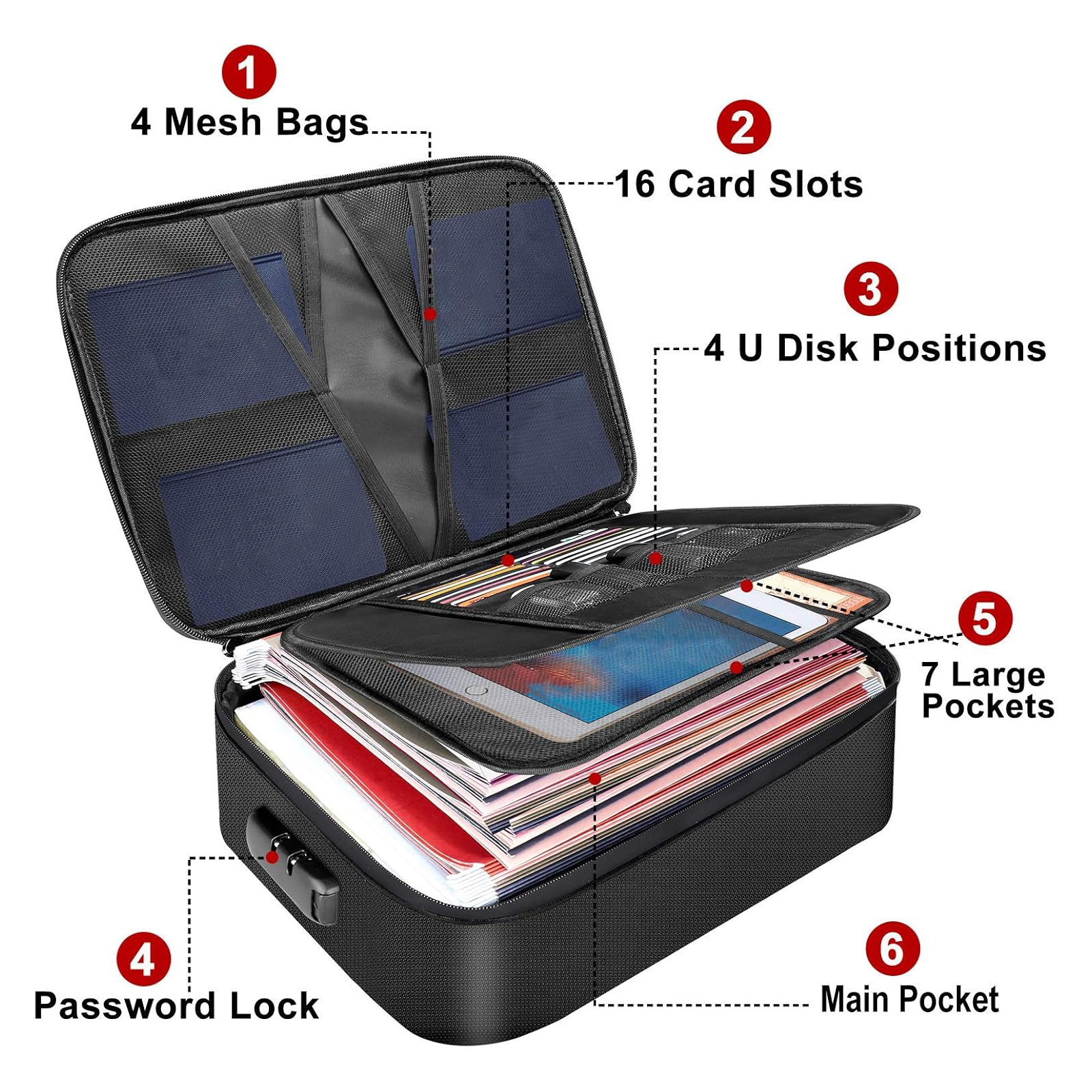 Fire Safe Document - Fireproof Document Bag with Lock Fire