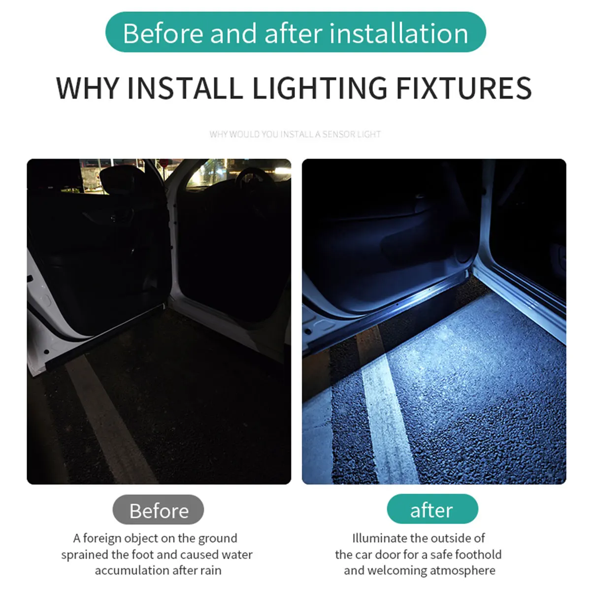 Car Door Lights LED Colorful F - Emergency Exit Sign ulasan dan harga