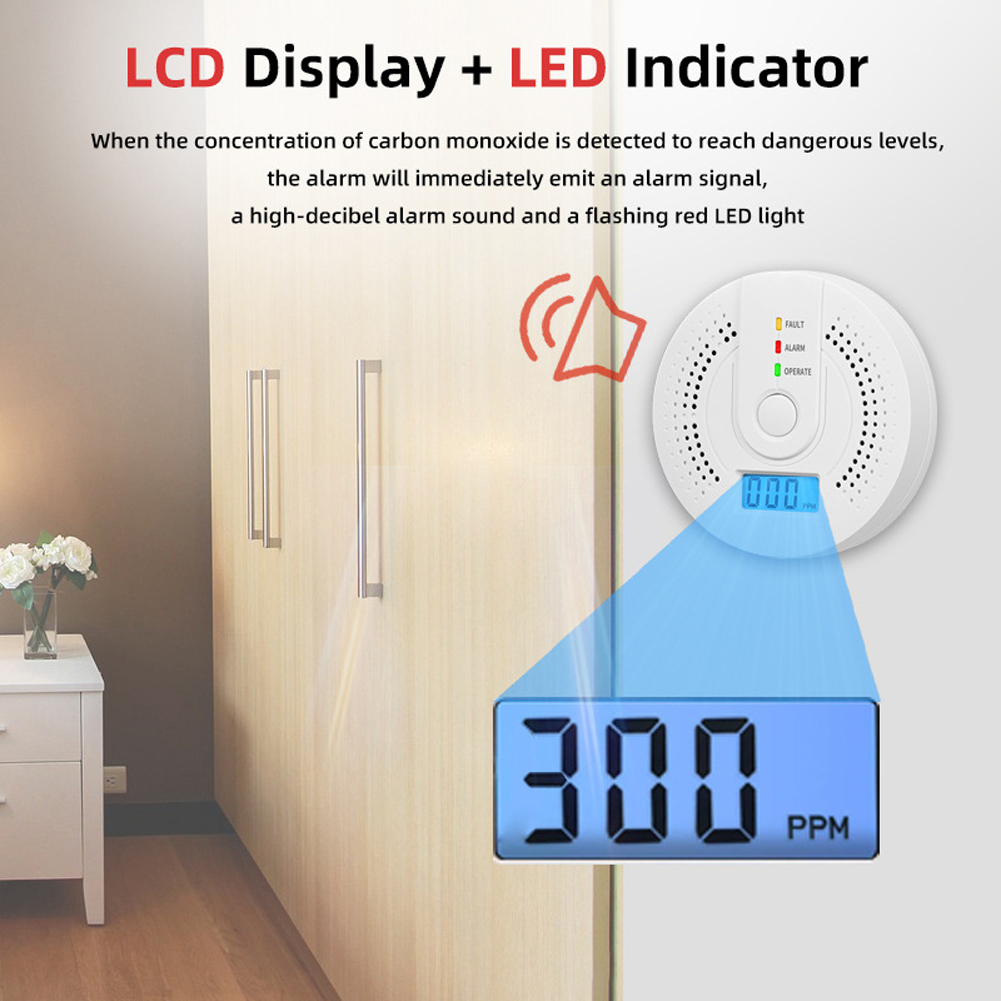 5-1PCS Digital Carbon Monoxide - Smoke Detector Interconnected ulasan dan harga