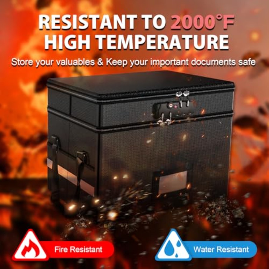 Fireproof Document Box with Lo - Fire Safe Document ulasan dan harga