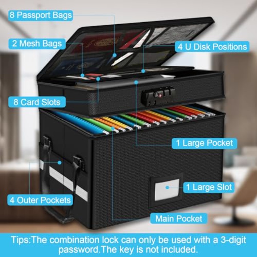 Fireproof Document Box with Lo - Fire Safe Document ulasan dan harga