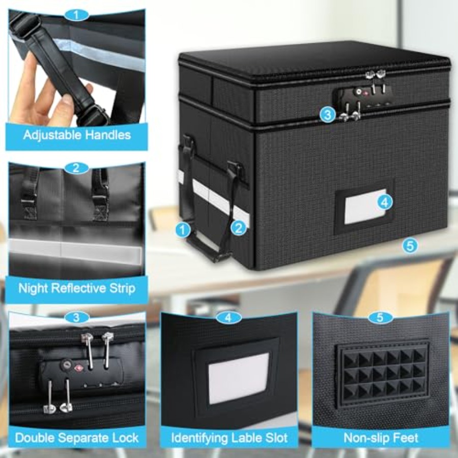 Fireproof Document Box with Lo - Fire Safe Document ulasan dan harga