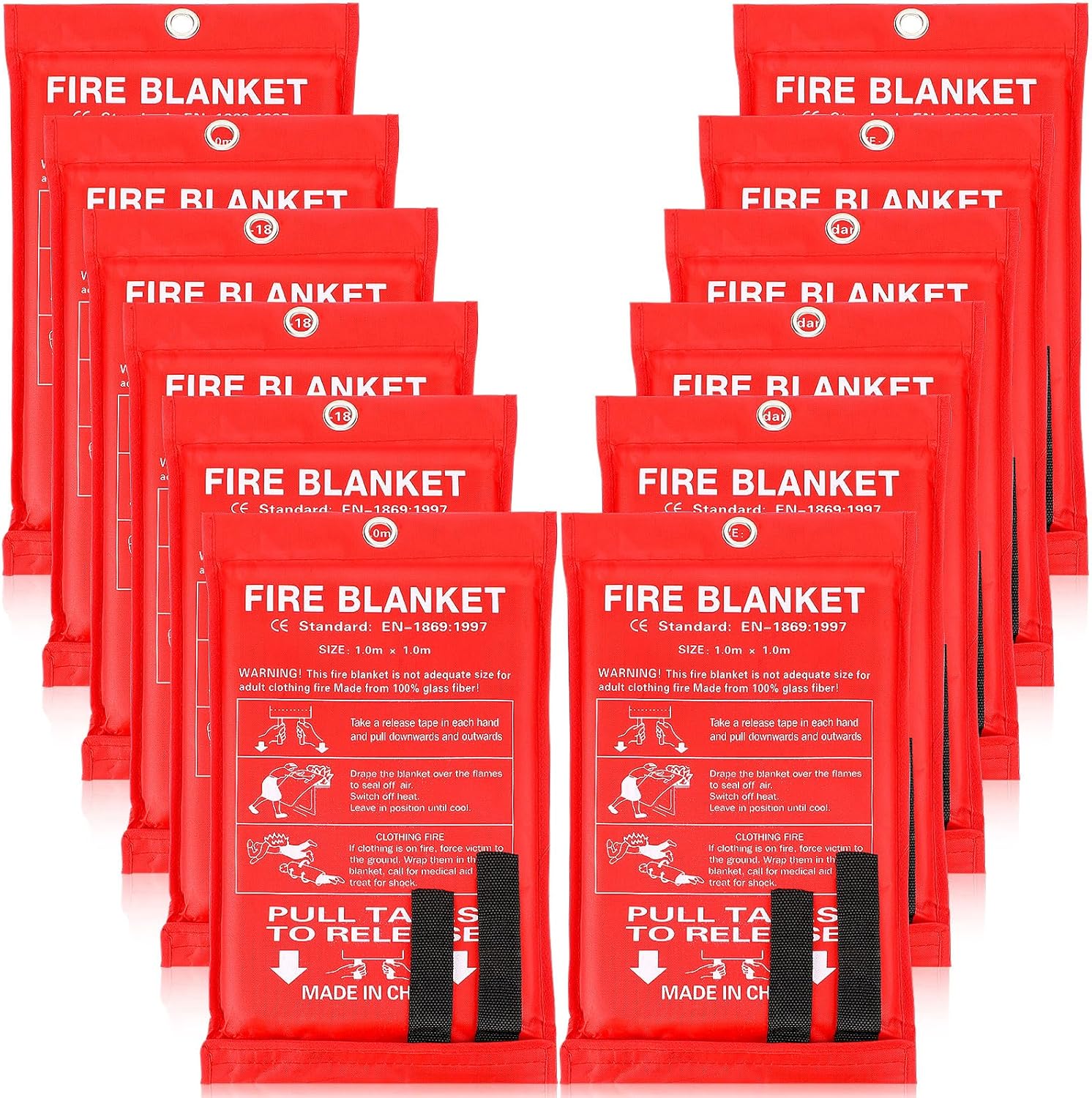 12 Pack Fire Blankets 39x39 In - Fire Blanket Kitchen ulasan dan harga