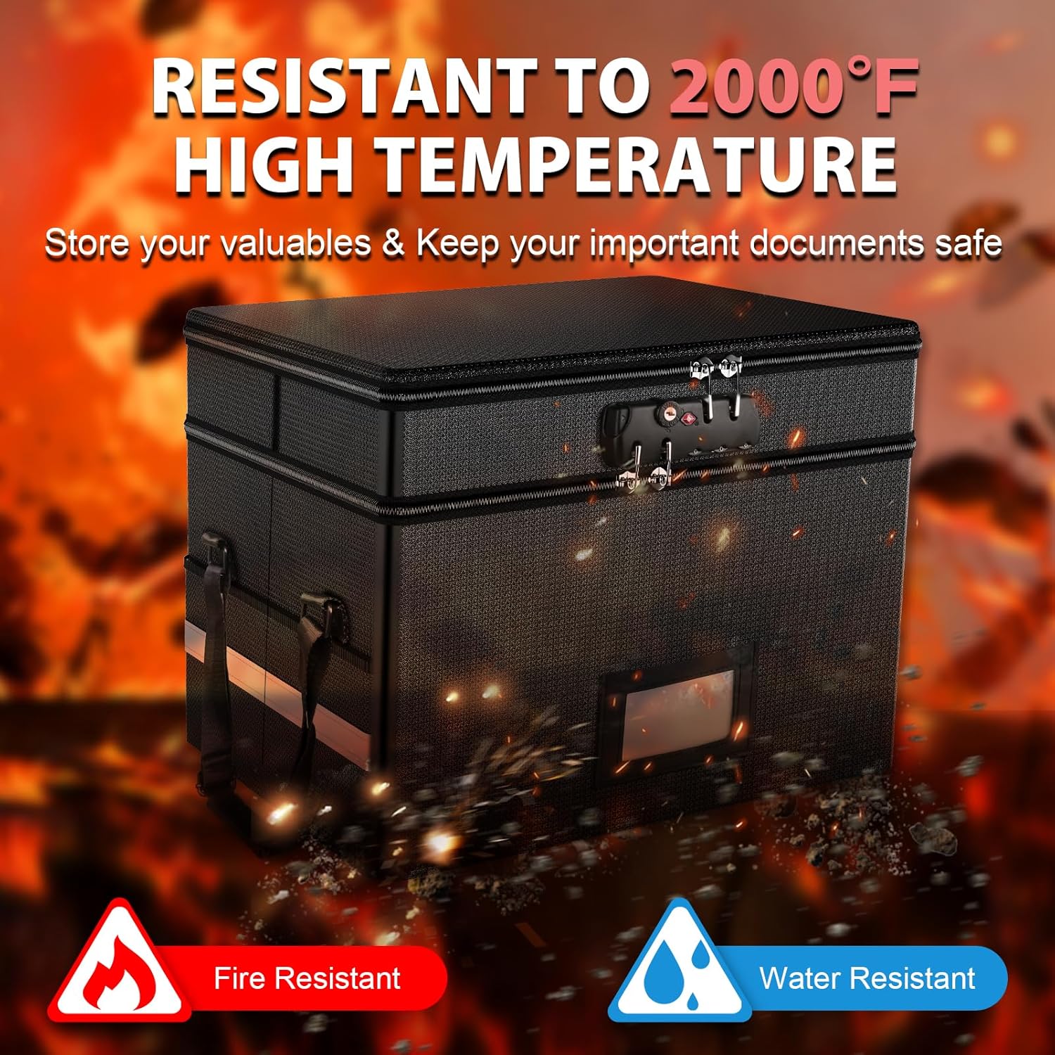 Fireproof Document Box with Lo - Fire Safe Document ulasan dan harga