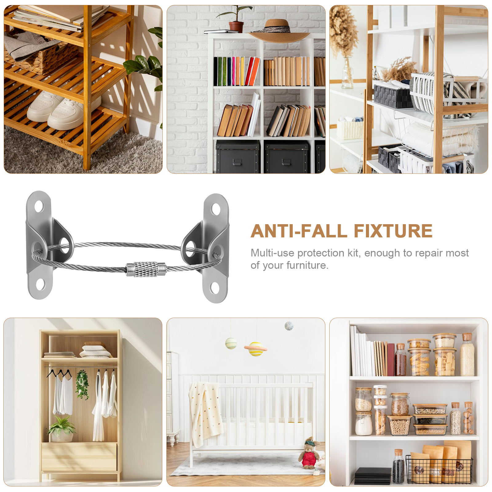 6Sets Anti Tip Furniture Ancho - Earthquake Anchor Strap ulasan dan harga