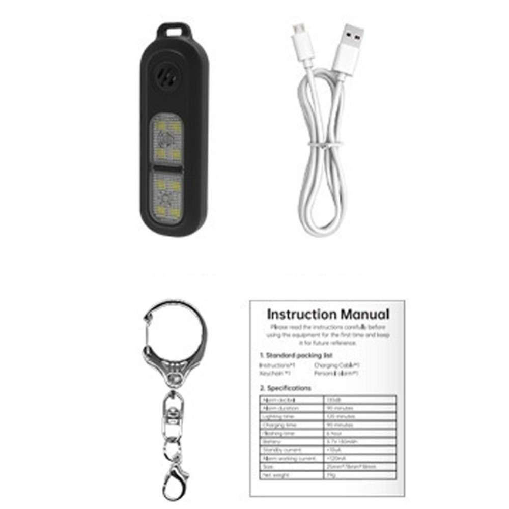 130dB Night Running Safety War - Personal Alarm Keychain ulasan dan harga
