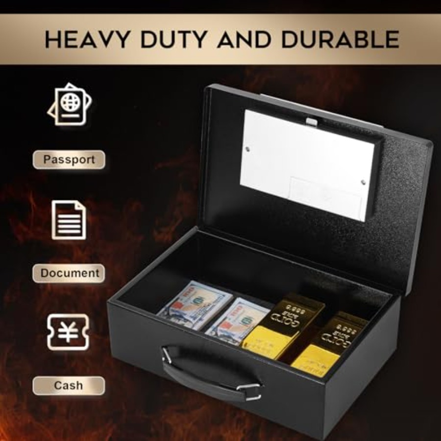 Portable Metal Safe Box with D - Fire Safe Document ulasan dan harga