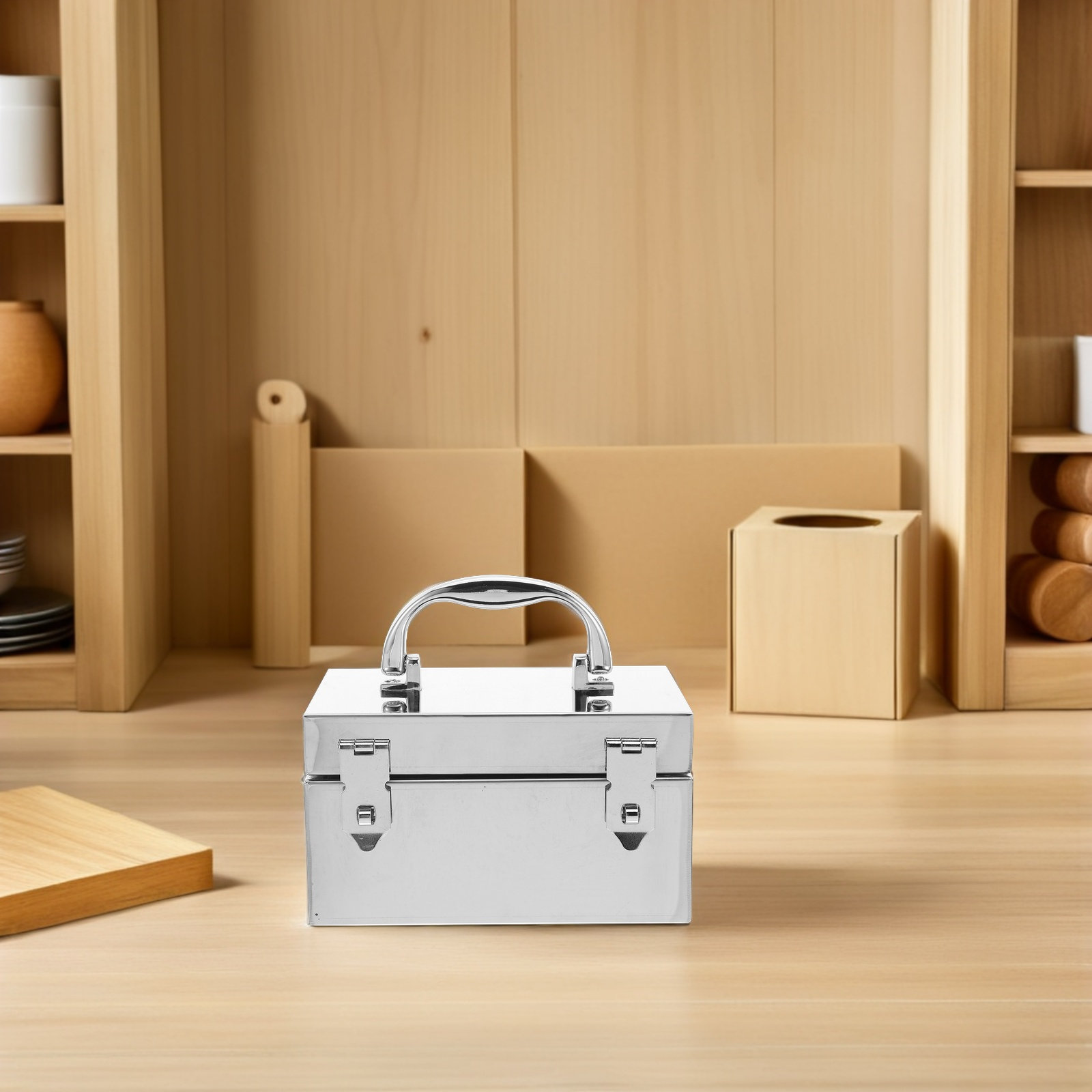 Portable Metal Cash Box Stainl - Lockbox Key Secure ulasan dan harga