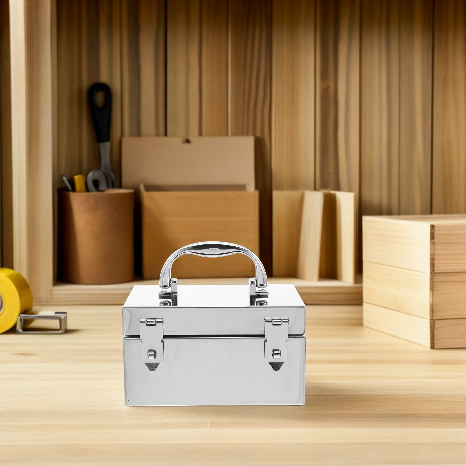 Portable Metal Cash Box Stainl - Lockbox Key Secure ulasan dan harga