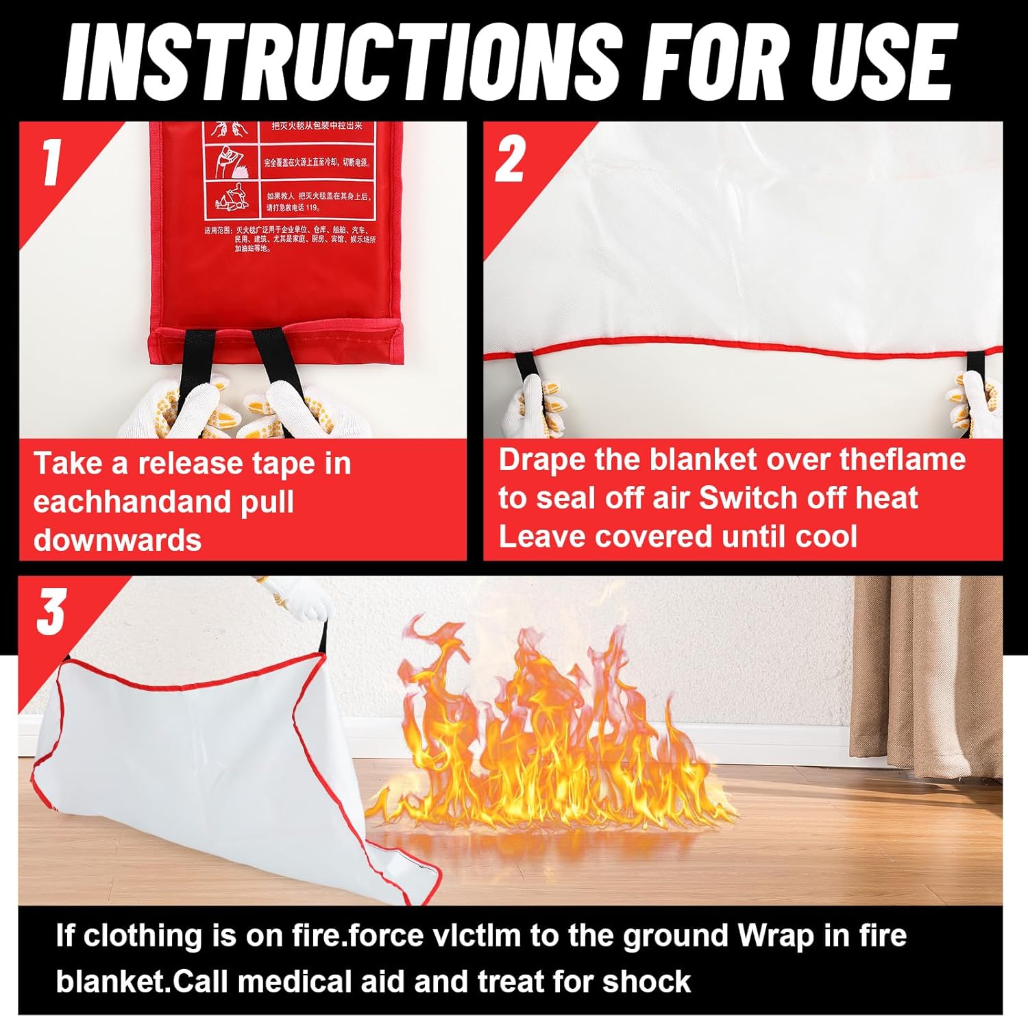 30 Pcs Fire Blankets 40x40 Inc - Fire Blanket Kitchen ulasan dan harga
