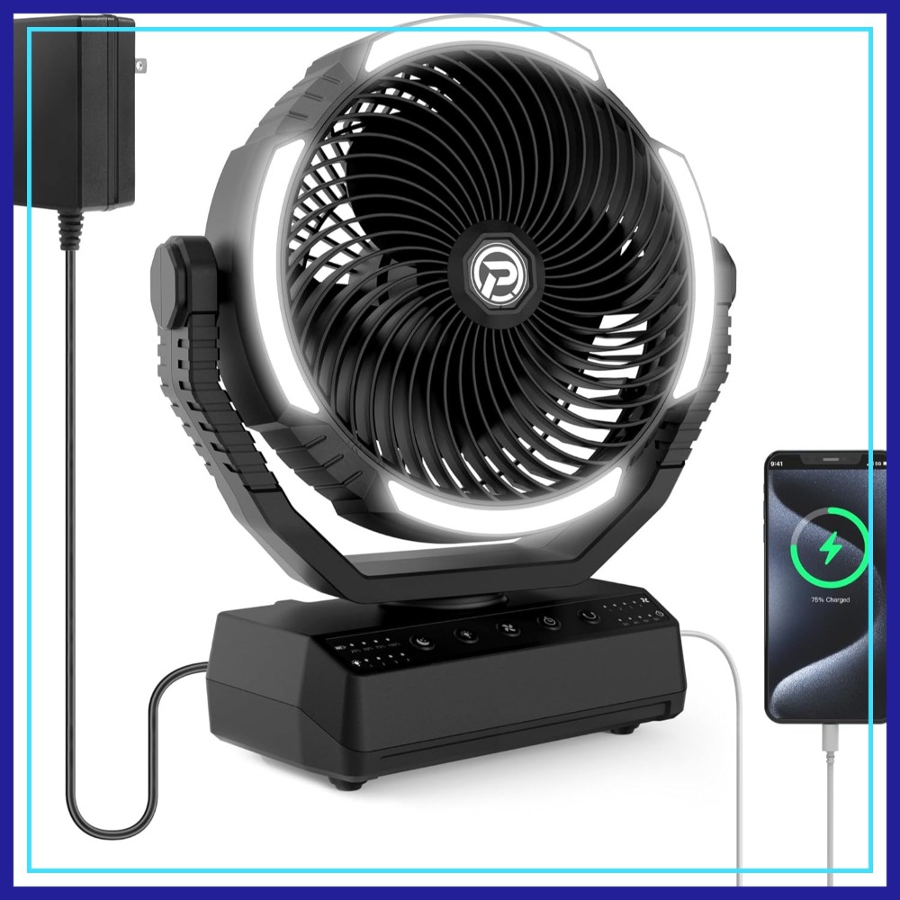20000mAh Camping Fan with Ligh - Power Outage Light ulasan dan harga