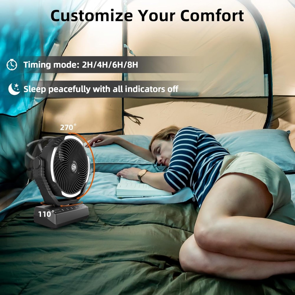 20000mAh Camping Fan with Ligh - Power Outage Light ulasan dan harga