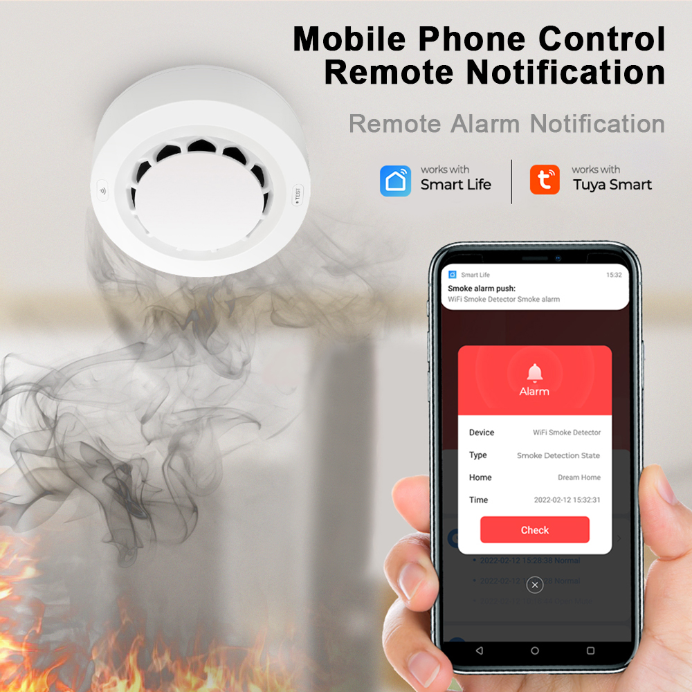Tuya WiFi Smoke Alarm Fire Pro - Smoke Detector Interconnected ulasan dan harga