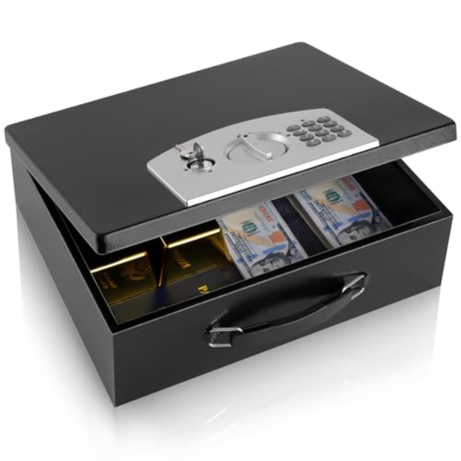 Portable Metal Safe Box with D - Fire Safe Document ulasan dan harga