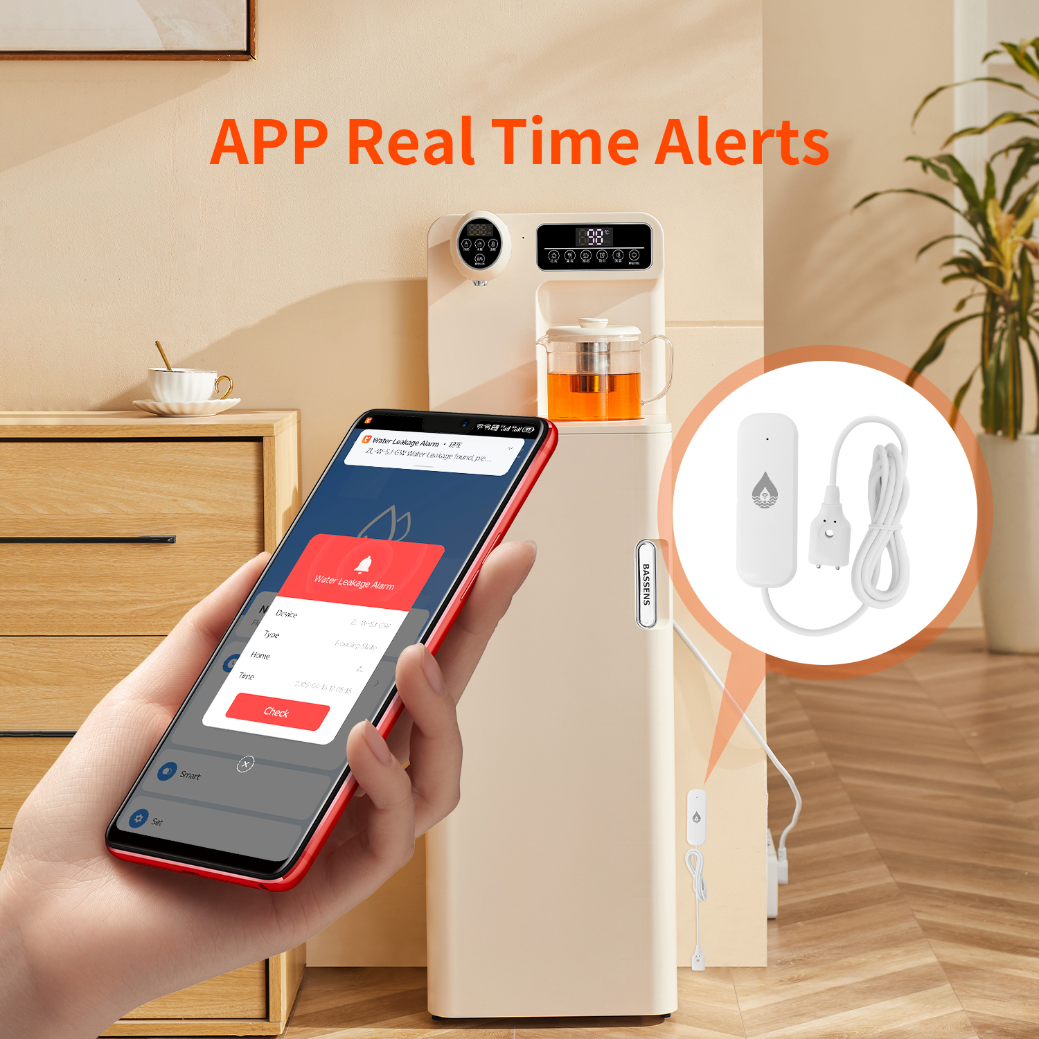 YFK Tuya WiFi Water Leakage Se - Water Alarm Sensor ulasan dan harga
