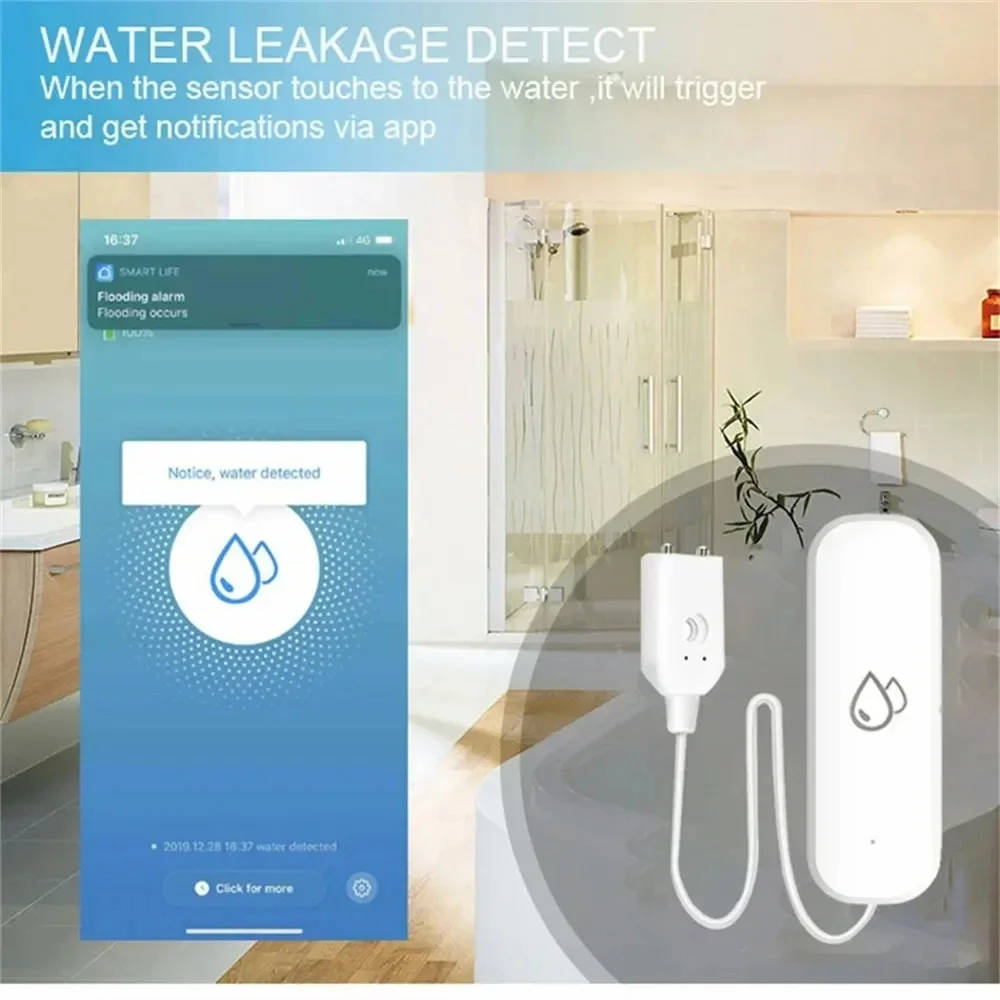 Tuya WiFi Water Sensor Leakage - Water Alarm Sensor ulasan dan harga