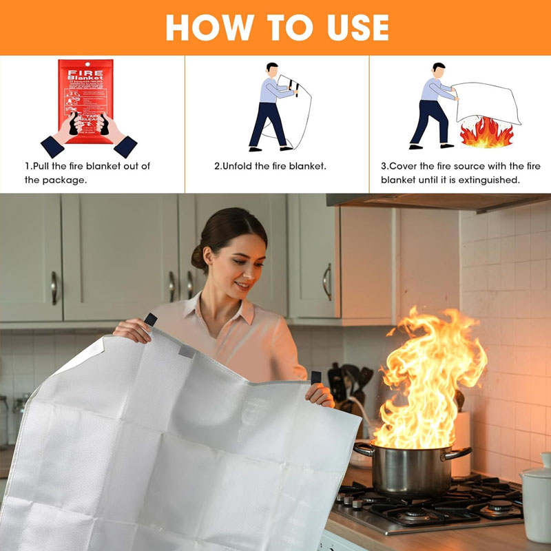 Fire Blanket 1/1.5m Fire Blank - Fire Blanket Kitchen ulasan dan harga