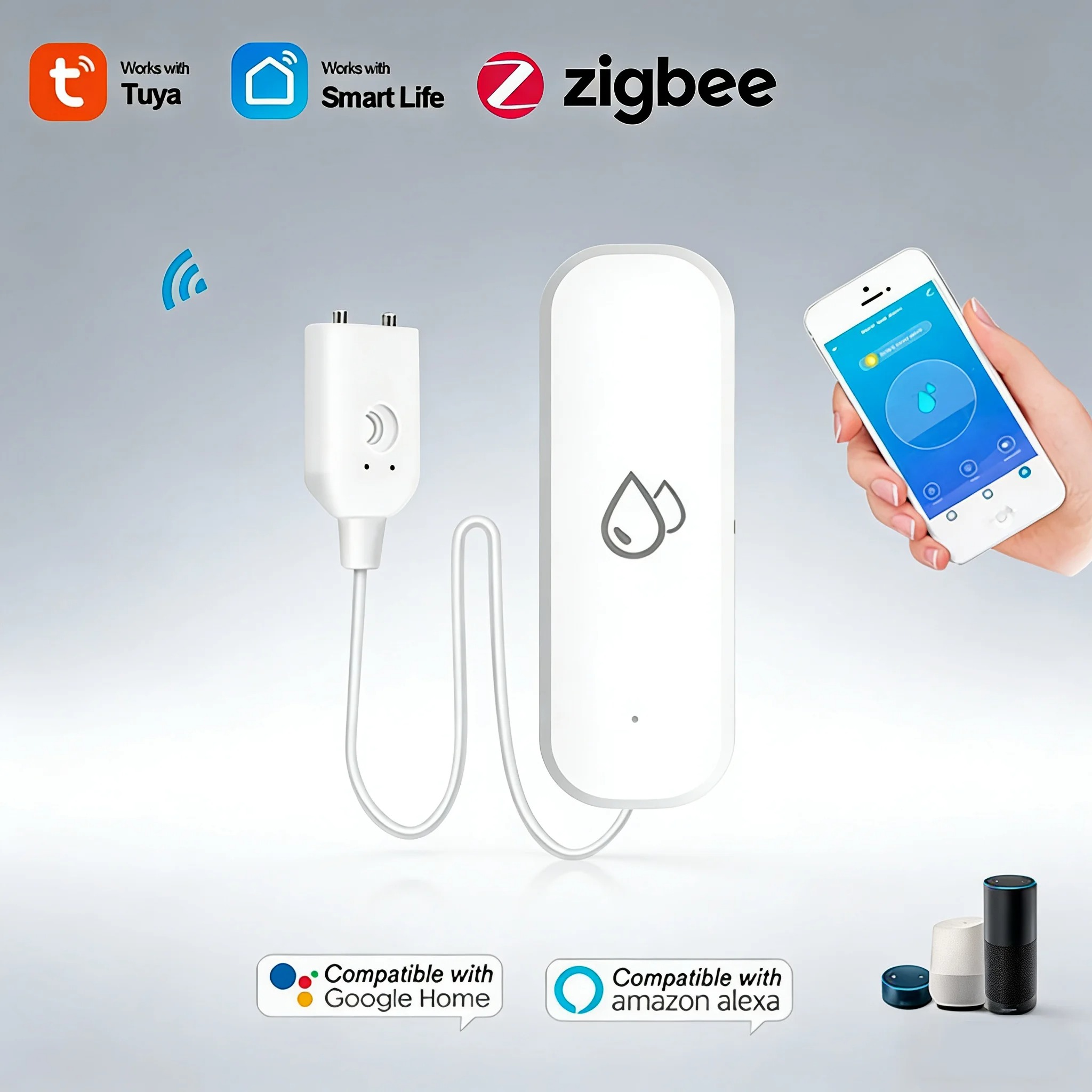 Smart Home Zigbee Water Leak D - Water Alarm Sensor ulasan dan harga